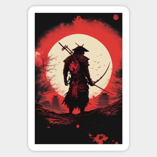 The Red Sun, a Symbol of Epic Warrior in Japanese Culture Sticker by styleandlife